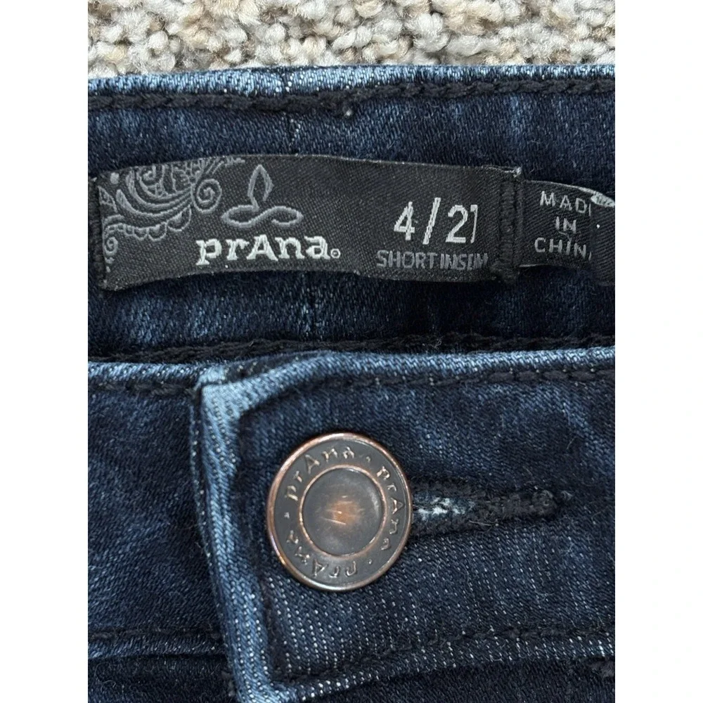 PrAna Sienna Jeans Womens‎ 4/27 Blue Mid Rise Skinny Mid Rise Organic Stretch - Picture 3 of 12